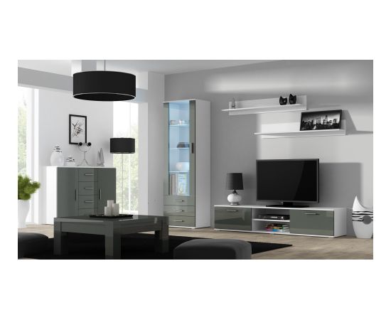 Cama Meble Cama living room sideboard UNI white/grey gloss