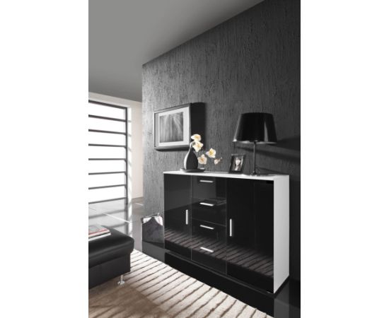 Cama Meble Cama living room sideboard UNI BLACK white/black gloss