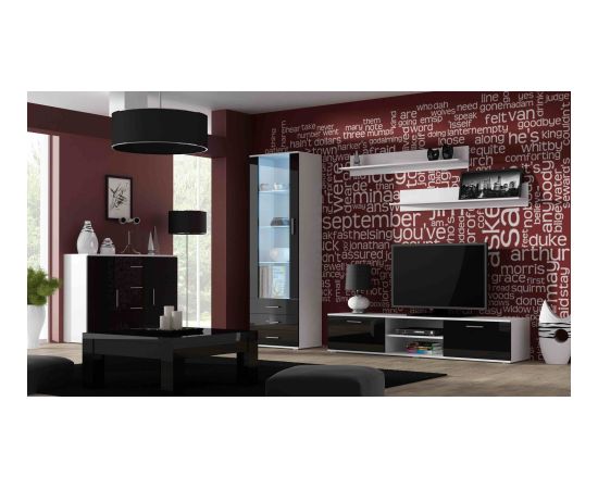 Cama Meble Cama living room sideboard UNI BLACK white/black gloss