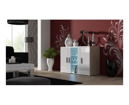 Cama Meble Cama sideboard 120 cm SOHO S7 sonoma oak/white gloss