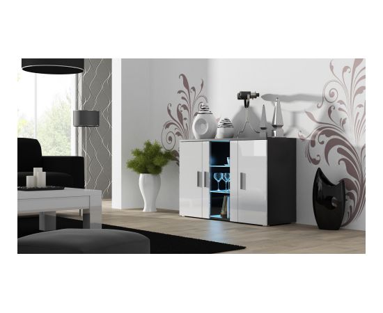 Cama Meble Cama sideboard 120 cm SOHO S7 black/white gloss