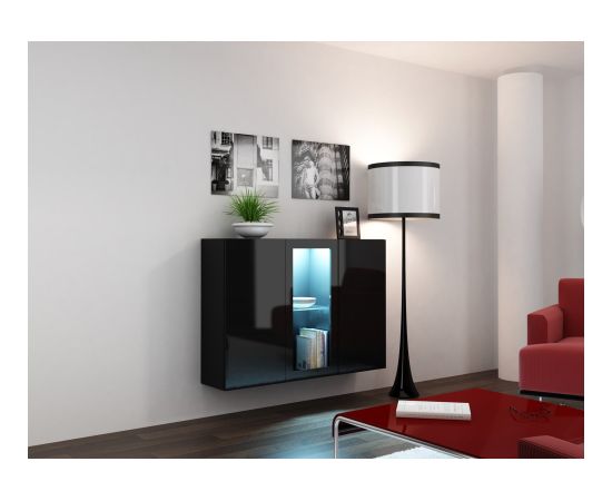 Cama Meble Cama Sideboard VIGO 90/120/38 black/black glossy