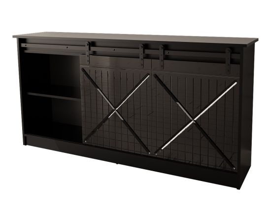 Cama Meble Chest of drawers 160x80x35 GRANERO black/black gloss