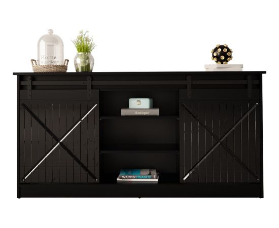 Cama Meble Chest of drawers 160x80x35 GRANERO black/black gloss