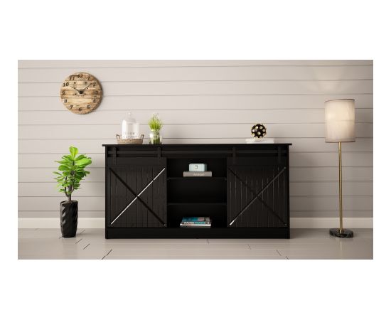 Cama Meble Chest of drawers 160x80x35 GRANERO black/black gloss