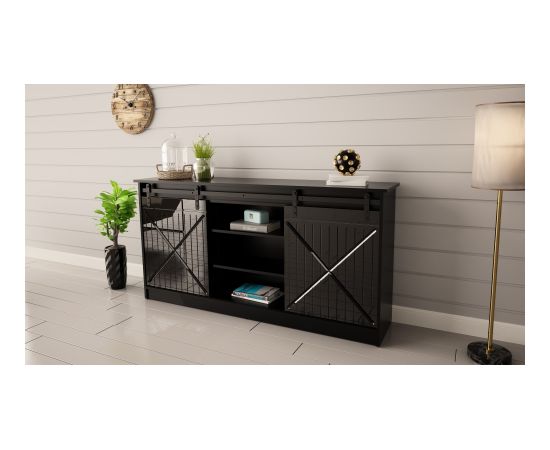 Cama Meble Chest of drawers 160x80x35 GRANERO black/black gloss