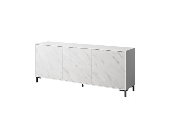 Cama Meble MARMO 3D chest of drawers 200x45x80,5 cm white matt/marble white