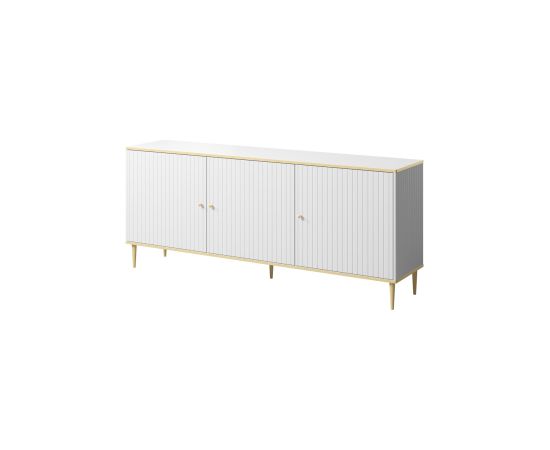 Cama Meble GLAMOUR chest 180x40x75.5 cm white matt + gold