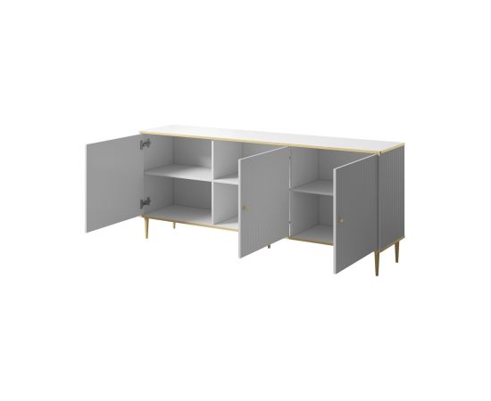 Cama Meble GLAMOUR chest 180x40x75.5 cm white matt + gold