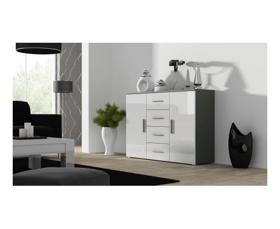 Cama Meble Cama living room sideboard UNI grey/white gloss