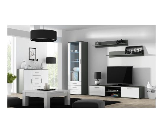 Cama Meble Cama living room sideboard UNI grey/white gloss