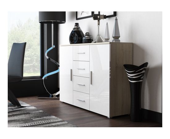 Cama Meble Cama living room sideboard UNI sonoma oak/white gloss