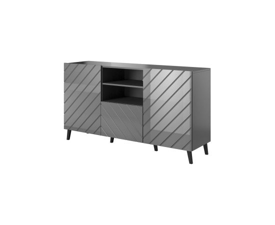 Cama Meble ABETO chest of drawers 150x42x82 graphite/gloss