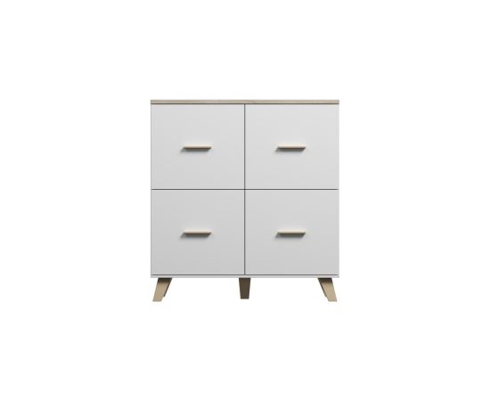 Cama Meble Cama sideboard LOTTA 110 4D white + sonoma oak