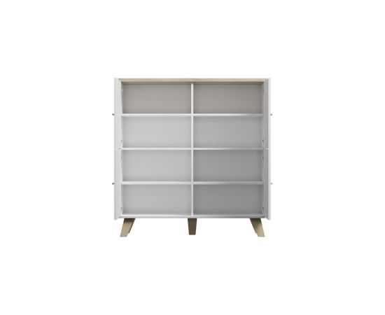 Cama Meble Cama sideboard LOTTA 110 4D white + sonoma oak