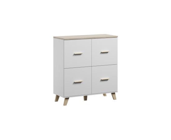 Cama Meble Cama sideboard LOTTA 110 4D white + sonoma oak