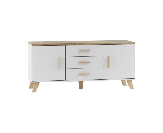 Cama Meble Cama sideboard LOTTA 150 2D3S white + sonoma oak