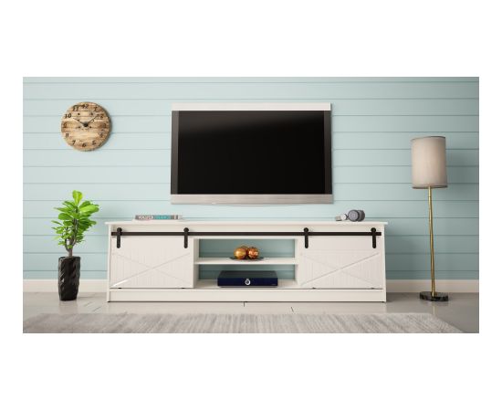 Cama Meble RTV GRANERO cabinet 200x56.7x35 white/gloss white