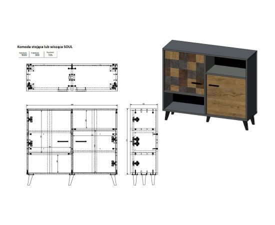 Cama Meble Cama sideboard 2D SOUL 85/100/30