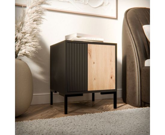 Cama Meble Cama Bedside table 2pc MERCI 44x40x52.5 black/oak artisan