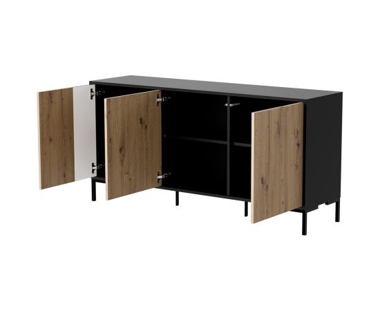 Cama Meble Cama MERCI chest of drawers 151 x 40 x 74 cm black/artisan oak