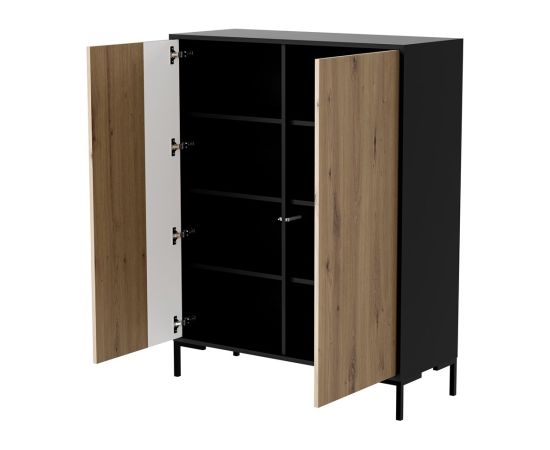 Cama Meble Cama MERCI chest of drawers 100 x 40 x 129 cm black/artisan oak