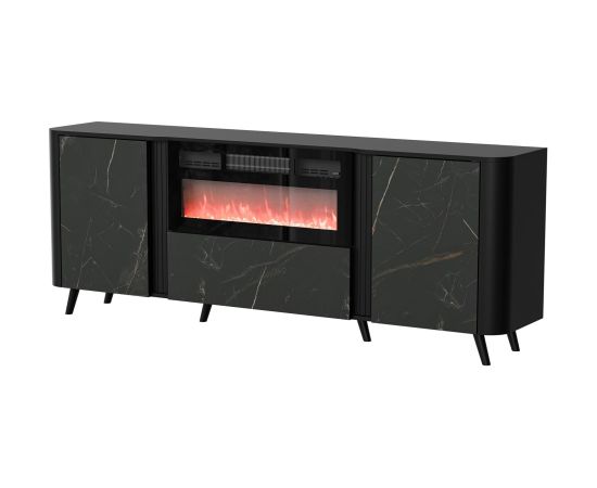 Cama Meble Cama Volare chest of drawers 200 x 39 x 75 cm black/san sebastian + fireplace