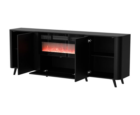 Cama Meble Cama Volare chest of drawers 200 x 39 x 75 cm black + fireplace