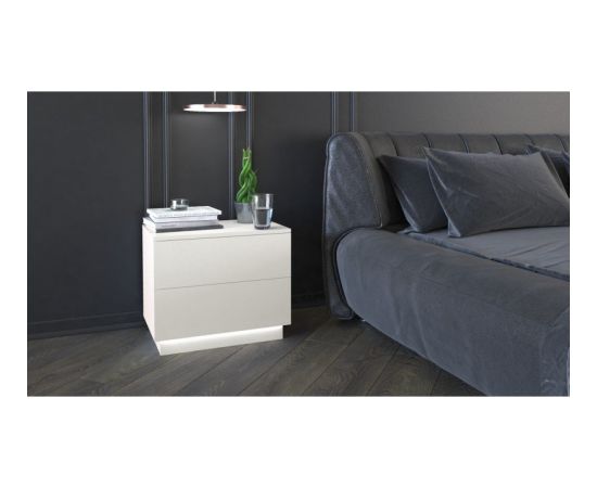 Top E Shop Topeshop S2 BIEL nightstand/bedside table 2 drawer(s) White