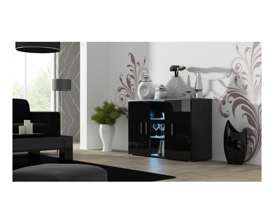 Cama Meble Cama sideboard 120 cm SOHO S7 black/black gloss