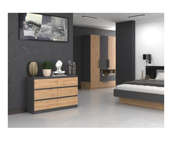 Top E Shop Topeshop M6 120 ANTRACYT/ART chest of drawers