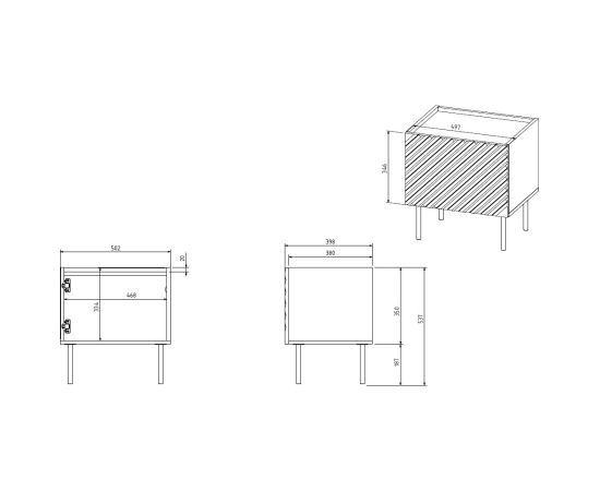 Cama Meble ONDA bedside table 2 pcs. 50x40x54 Green