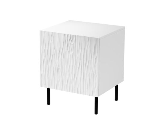 Cama Meble Bedside table 2 pcs. JUNGLE 53.5x40.5x44 white matt + black legs