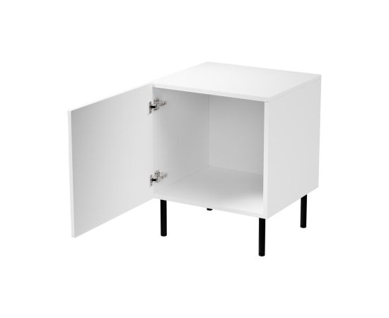 Cama Meble Bedside table 2 pcs. JUNGLE 53.5x40.5x44 white matt + black legs