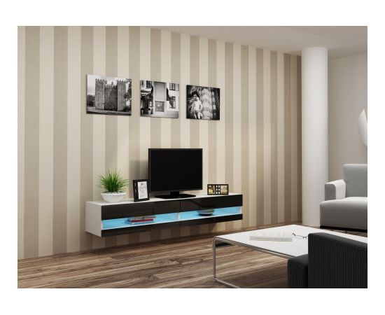 Cama Meble Cama TV stand VIGO NEW 30/180/40 white/black gloss