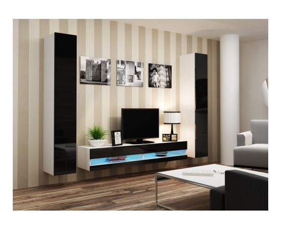 Cama Meble Cama TV stand VIGO NEW 30/180/40 white/black gloss