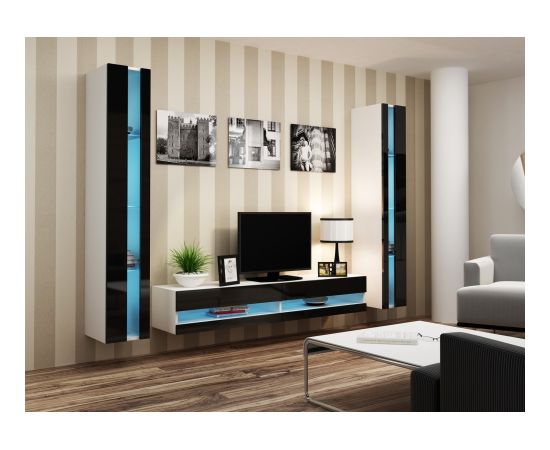 Cama Meble Cama TV stand VIGO NEW 30/180/40 white/black gloss