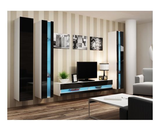 Cama Meble Cama TV stand VIGO NEW 30/180/40 white/black gloss