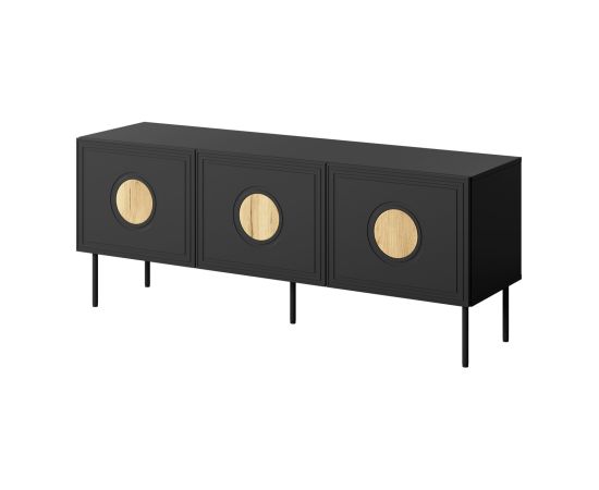 Cama Meble RTV cabinet PALAZZO 150x42x60 black + oak craft