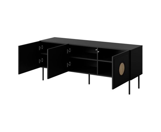 Cama Meble RTV cabinet PALAZZO 150x42x60 black + oak craft