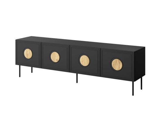 Cama Meble RTV cabinet PALAZZO 200x42x60 black + oak craft