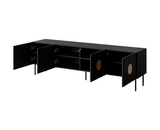 Cama Meble RTV cabinet PALAZZO 200x42x60 black + oak craft