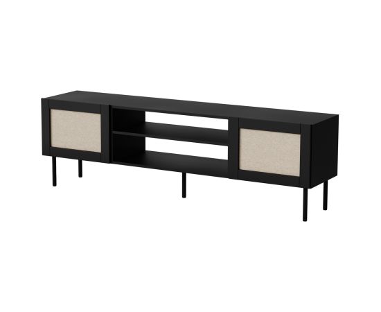 Cama Meble RTV cabinet JUTA 180x39.5x55.5 black + linol calabria