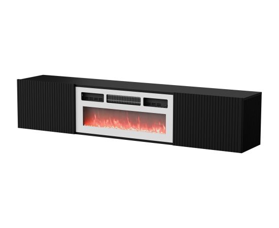 Cama Meble Cama RTV ROTA 183x35x37 black matt + white mantelpiece