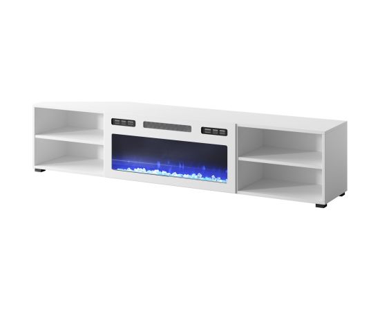 Cama Meble RTV cabinet POLO 180x33x39 white + fireplace white