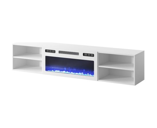 Cama Meble RTV cabinet POLO 180x33x39 white + fireplace white