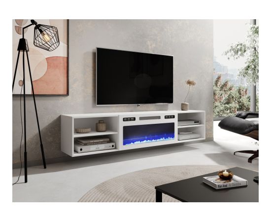 Cama Meble RTV cabinet POLO 180x33x39 white + fireplace white