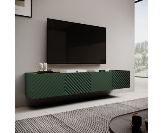 Cama Meble 4D RTV cabinet ONDA 200x40xH54.35 green (standing or wall mounted)