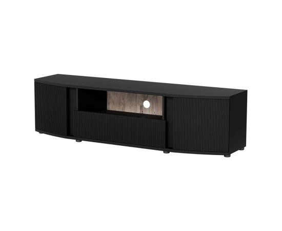 Cama Meble Cama RTV cabinet MICHELLE 178x35-47xH48 black/viking oak