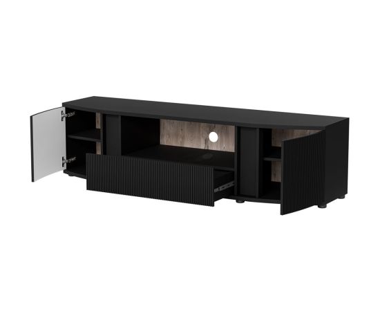 Cama Meble Cama RTV cabinet MICHELLE 178x35-47xH48 black/viking oak